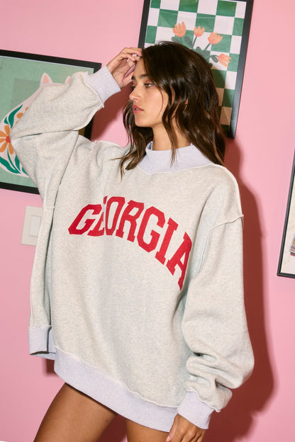 PREORDER: Georgia Reversible Mock Neck Sweatshirt (EST. SHIP DATE 3/2)