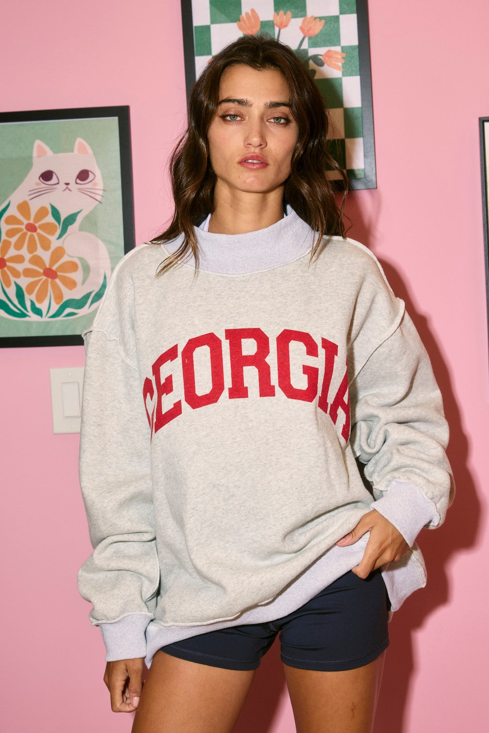 PREORDER: Georgia Reversible Mock Neck Sweatshirt (EST. SHIP DATE 3/2)