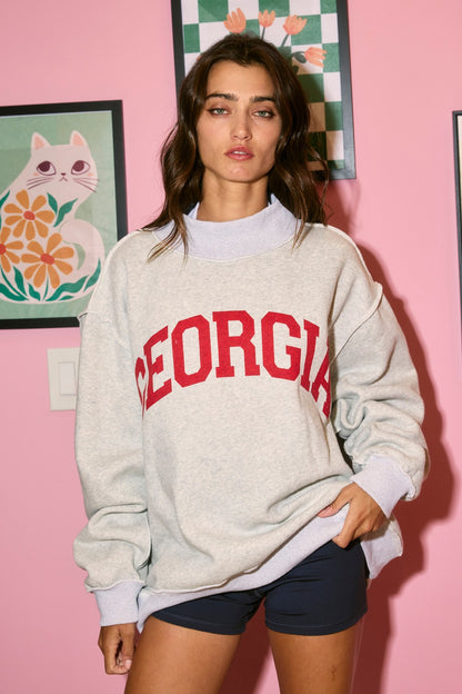 PREORDER: Georgia Reversible Mock Neck Sweatshirt (EST. SHIP DATE 3/2)