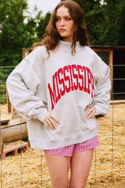 Ole Miss Reversible Mock Neck Sweatshirt