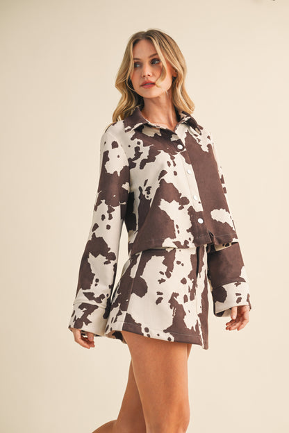 Heads Carolina Cow Top & Skirt Set