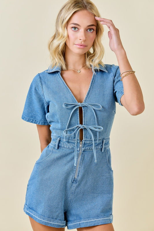 Hoedown Throwdown Denim Romper