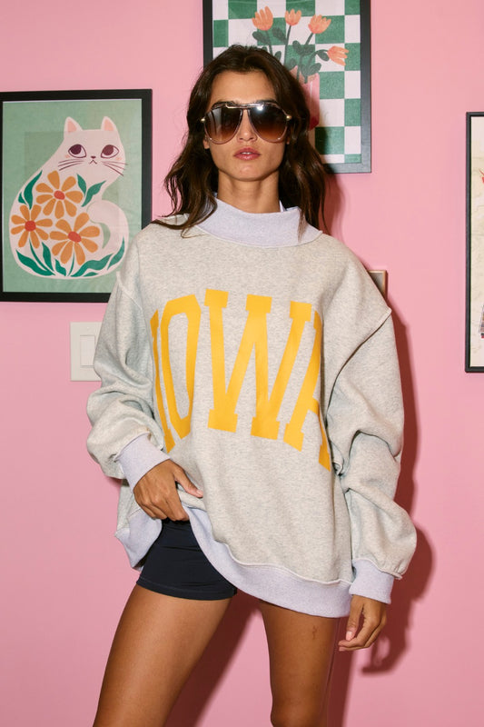 PREORDER: Iowa Reversible Mock Neck Sweatshirt (EST. SHIP DATE: 2/13)