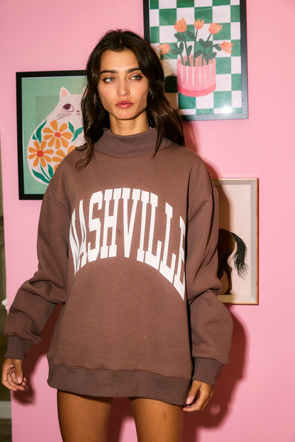 PREORDER: Nashville/Broadway Reversible Mock Neck Sweatshirt