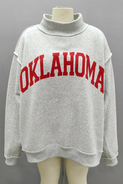 PREORDER: Oklahoma Reversible Mock Neck Sweatshirt