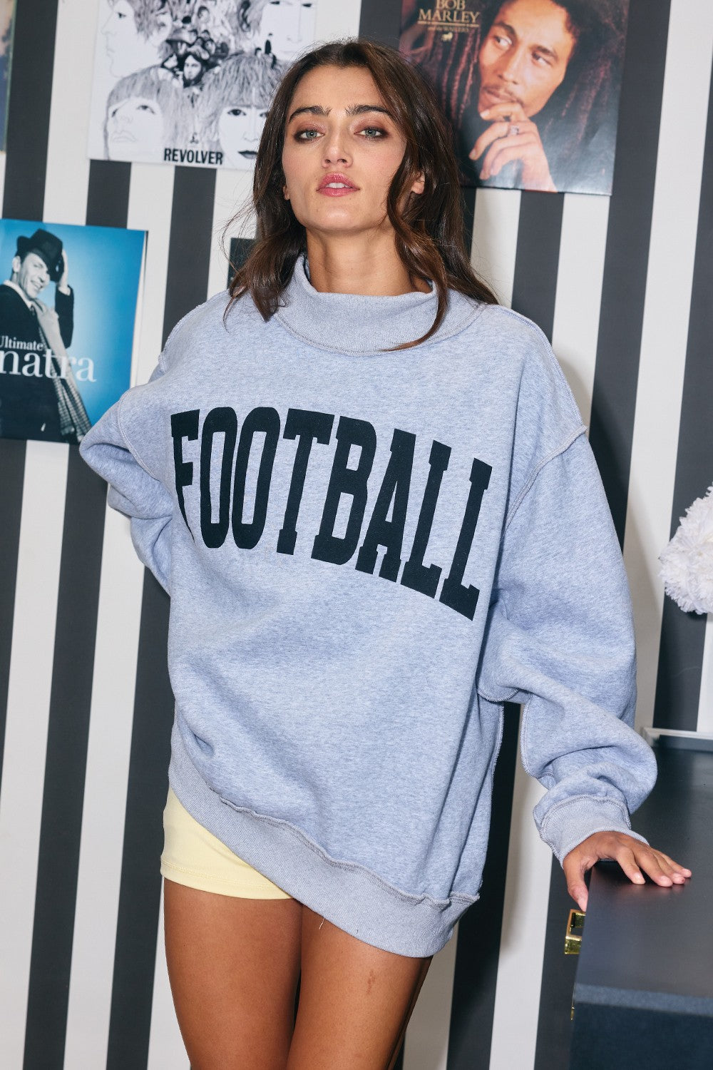 PREORDER: Football/Gameday Reversible Mock Neck Sweatshirt