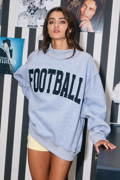 PREORDER: Football/Gameday Reversible Mock Neck Sweatshirt