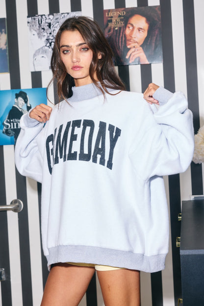 PREORDER: Football/Gameday Reversible Mock Neck Sweatshirt