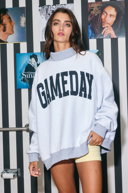 PREORDER: Football/Gameday Reversible Mock Neck Sweatshirt