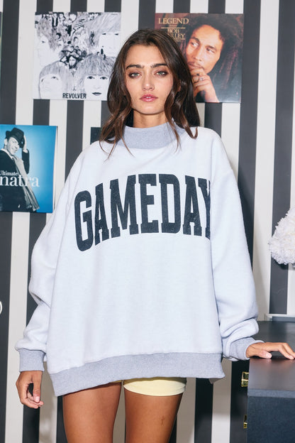 PREORDER: Football/Gameday Reversible Mock Neck Sweatshirt