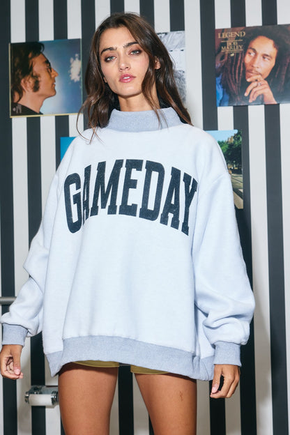 PREORDER: Football/Gameday Reversible Mock Neck Sweatshirt