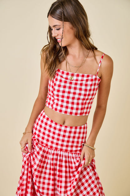 PREORDER: County Fair Cutie Gingham Top & Skirt Set