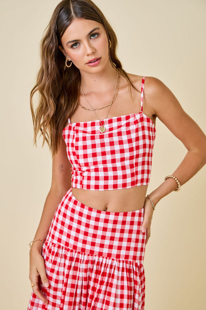 PREORDER: County Fair Cutie Gingham Top & Skirt Set