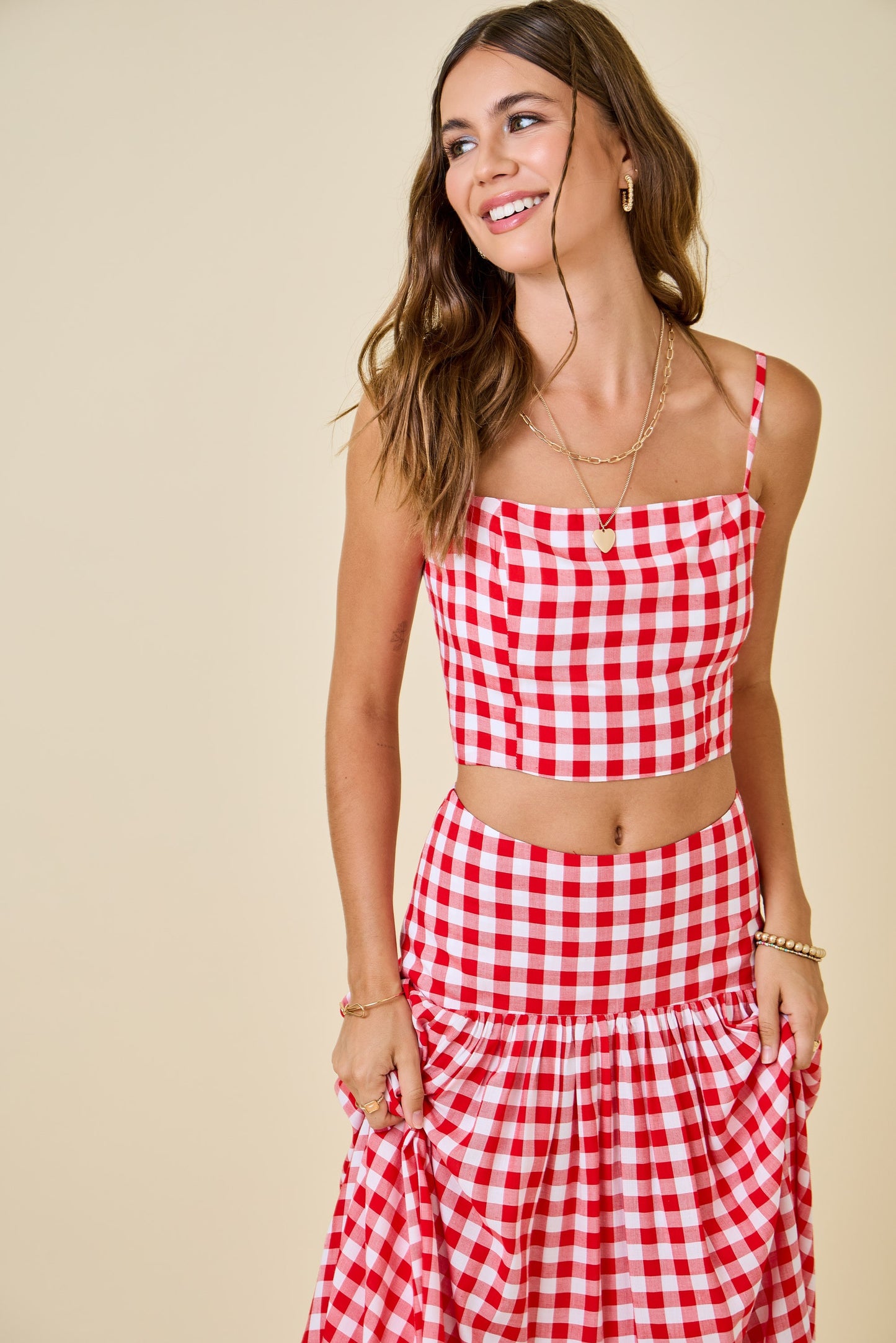 PREORDER: County Fair Cutie Gingham Top & Skirt Set