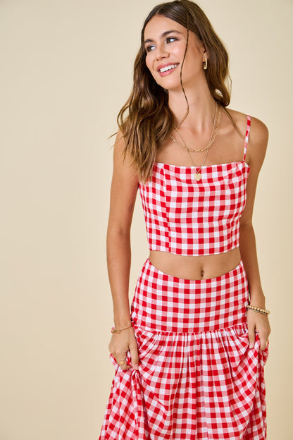 PREORDER: County Fair Cutie Gingham Top & Skirt Set
