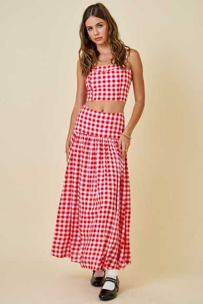 PREORDER: County Fair Cutie Gingham Top & Skirt Set