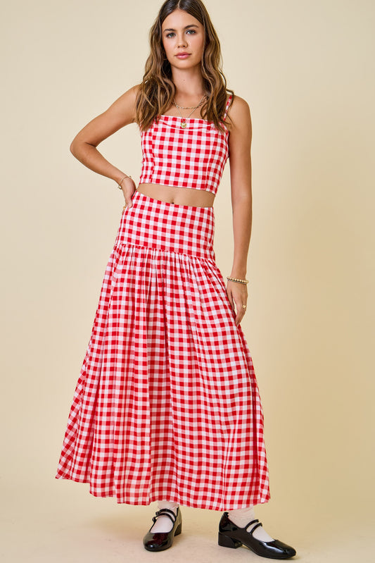 PREORDER: County Fair Cutie Gingham Top & Skirt Set