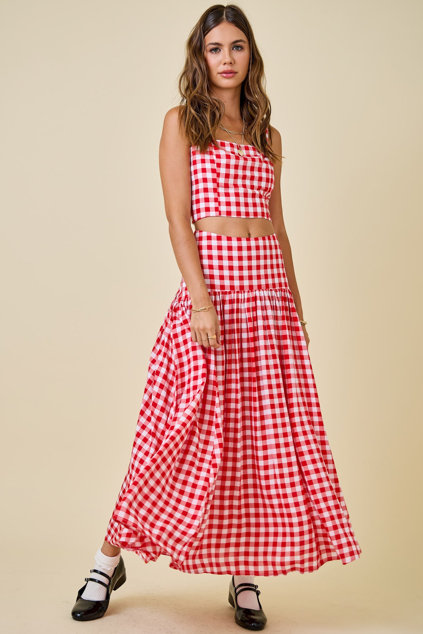 PREORDER: County Fair Cutie Gingham Top & Skirt Set