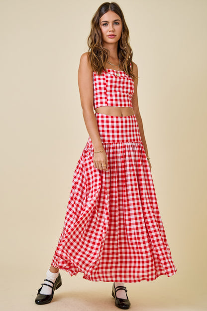 PREORDER: County Fair Cutie Gingham Top & Skirt Set