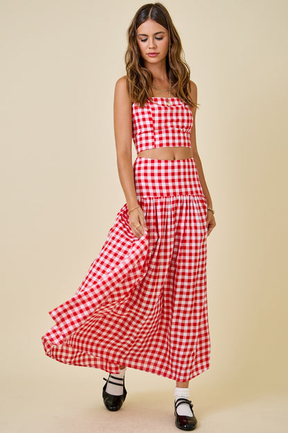 PREORDER: County Fair Cutie Gingham Top & Skirt Set