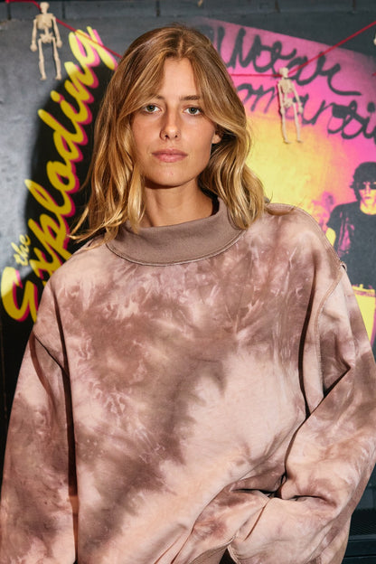 Tie Dye Mock Neck Sweatshirt