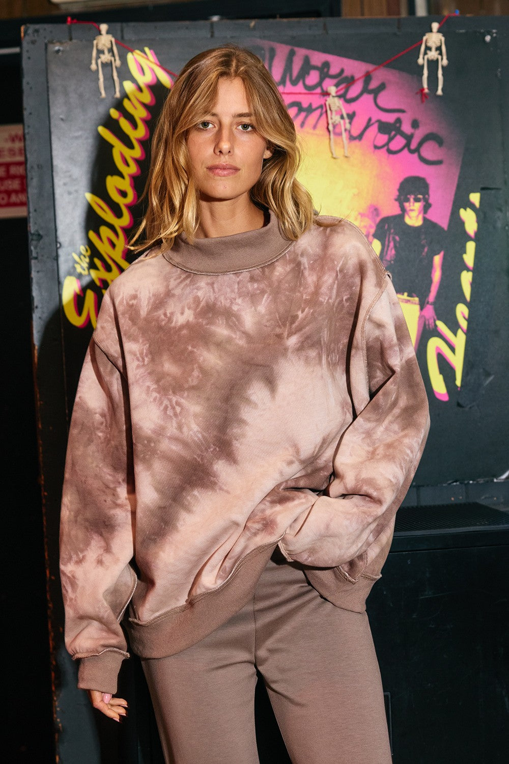 Tie Dye Mock Neck Sweatshirt