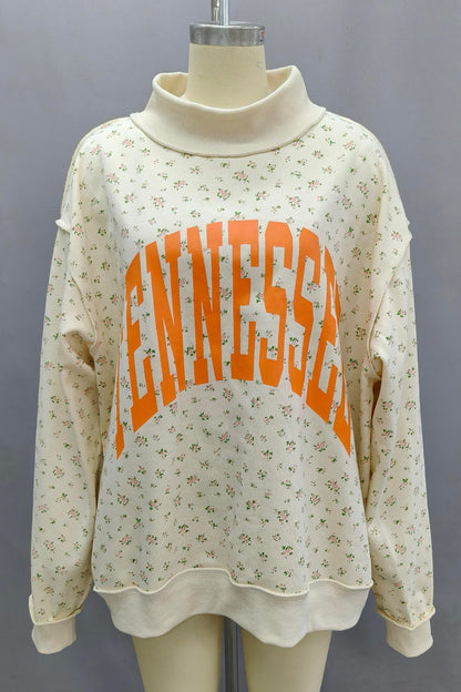 PREORDER: Tennessee Floral Reversible Mock Neck Sweatshirt (EST. SHIP DATE: 1/7)