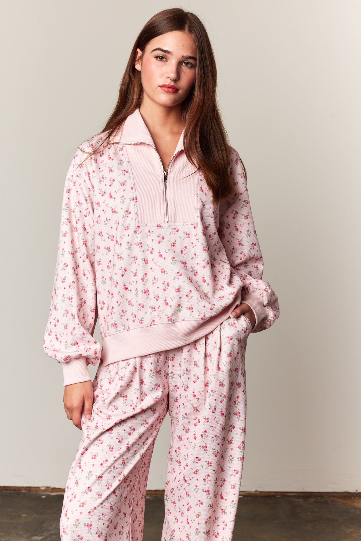 Rosy Posy Floral Top & Pants Set