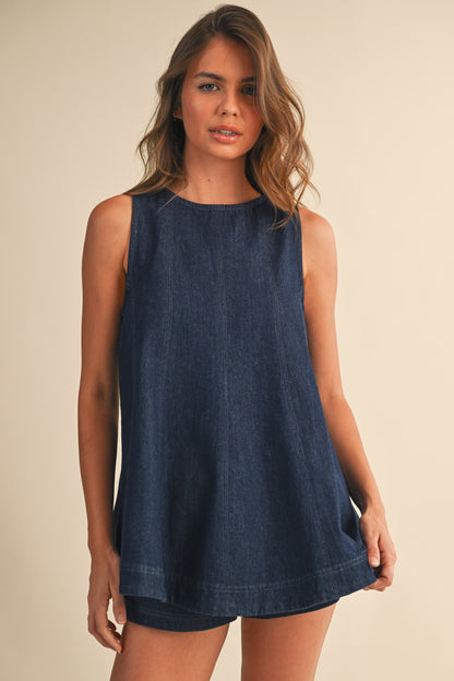 Desert Breeze Denim Top & Shorts Set