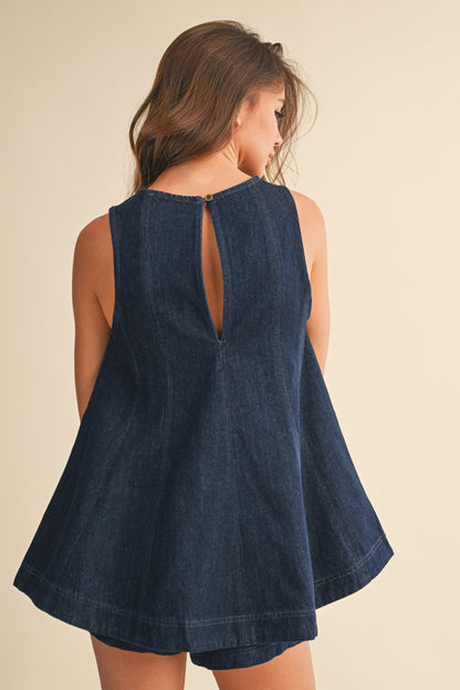 Desert Breeze Denim Top & Shorts Set