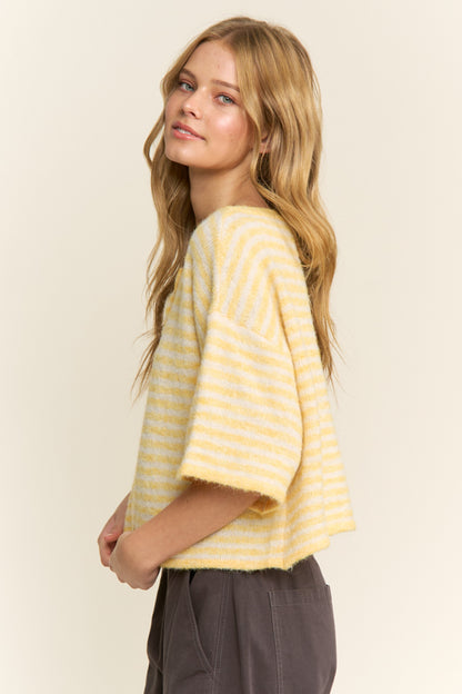 Easy Does It Striped Button Down Cardigan