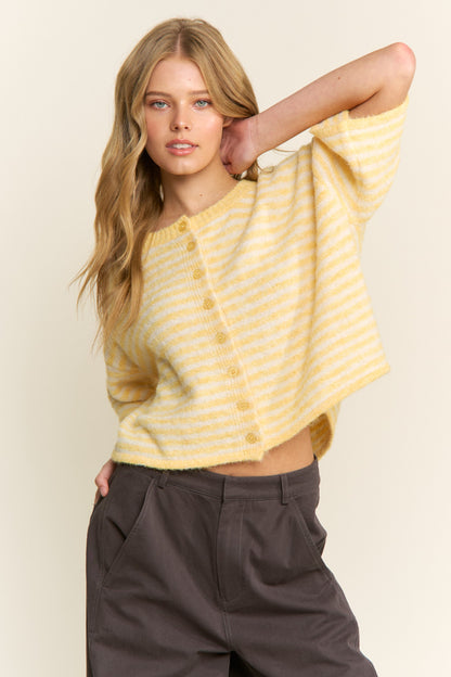 Easy Does It Striped Button Down Cardigan