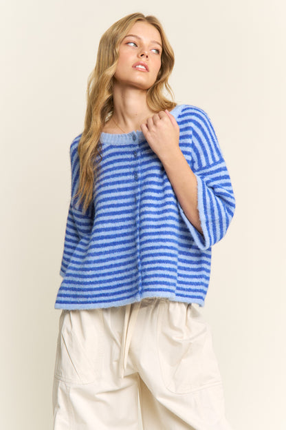 Easy Does It Striped Button Down Cardigan