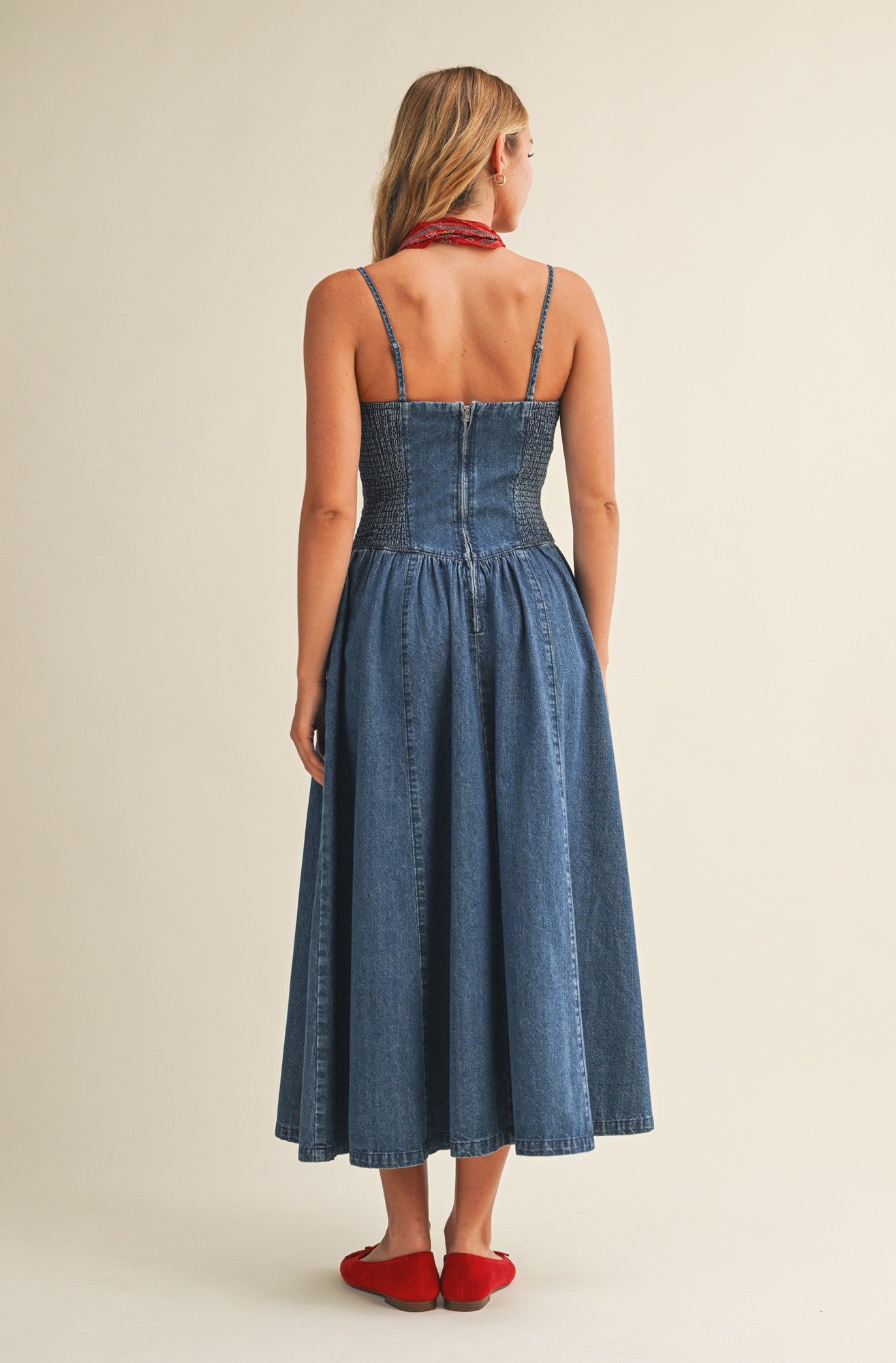 American Honey Denim Maxi Dress