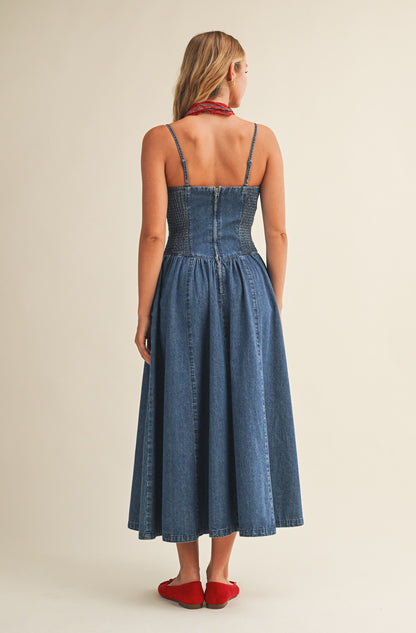 American Honey Denim Maxi Dress