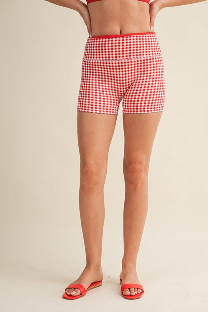 Off Duty Gingham Sports Bra & Shorts Set