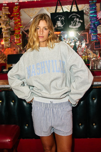 PREORDER: Embroidered Nashville Mock Neck Sweatshirt (EARLY JUNE)