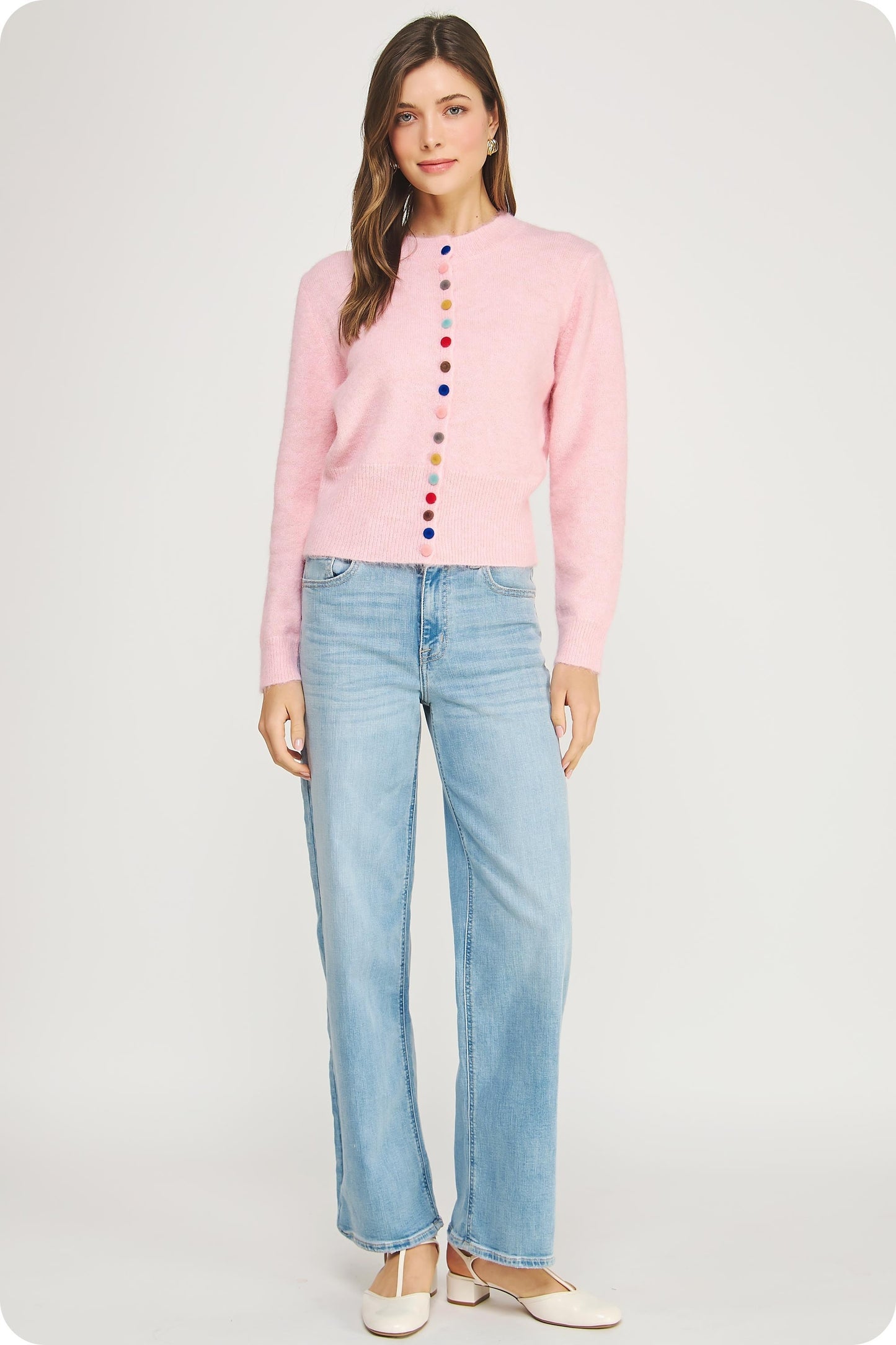 Gumdrop Rainbow Button Down Cardigan