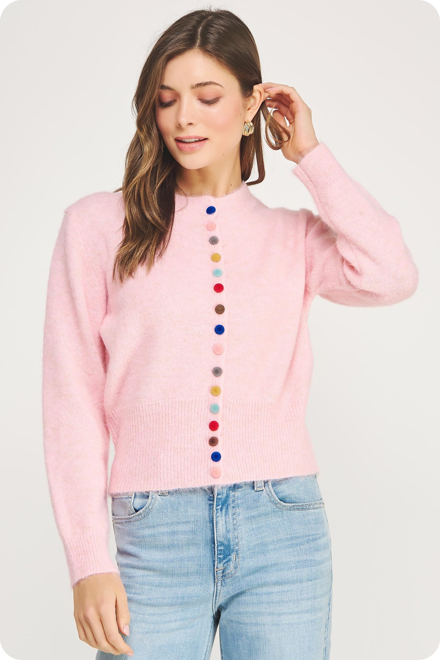 Gumdrop Rainbow Button Down Cardigan