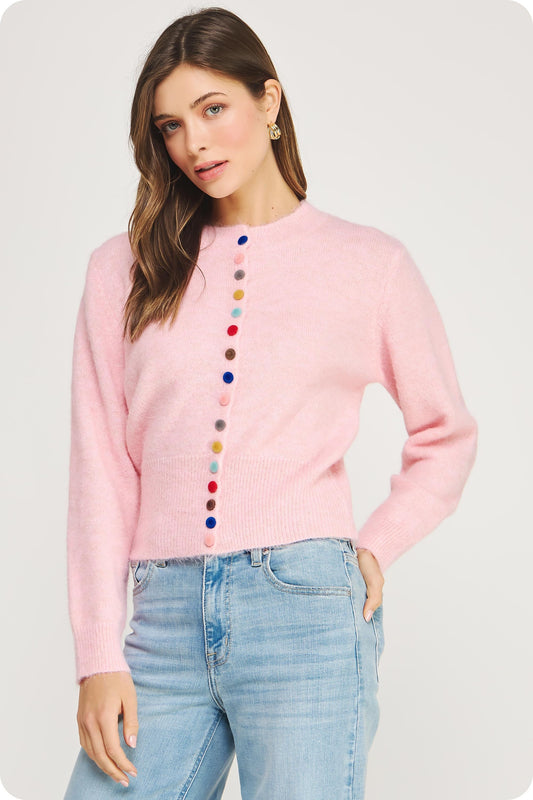 Gumdrop Rainbow Button Down Cardigan