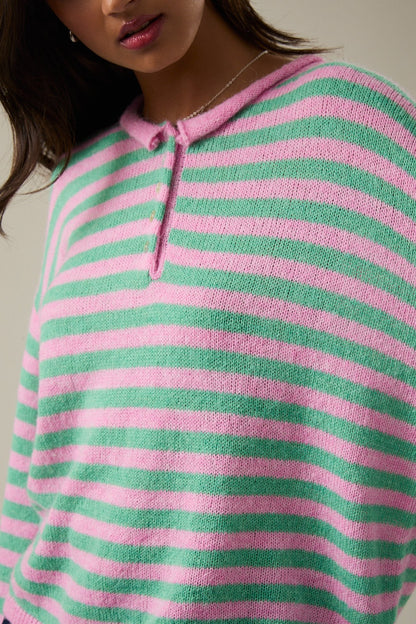 Candyland Striped Henley Sweater