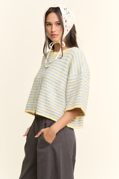 Easy Does It Striped Button Down Cardigan