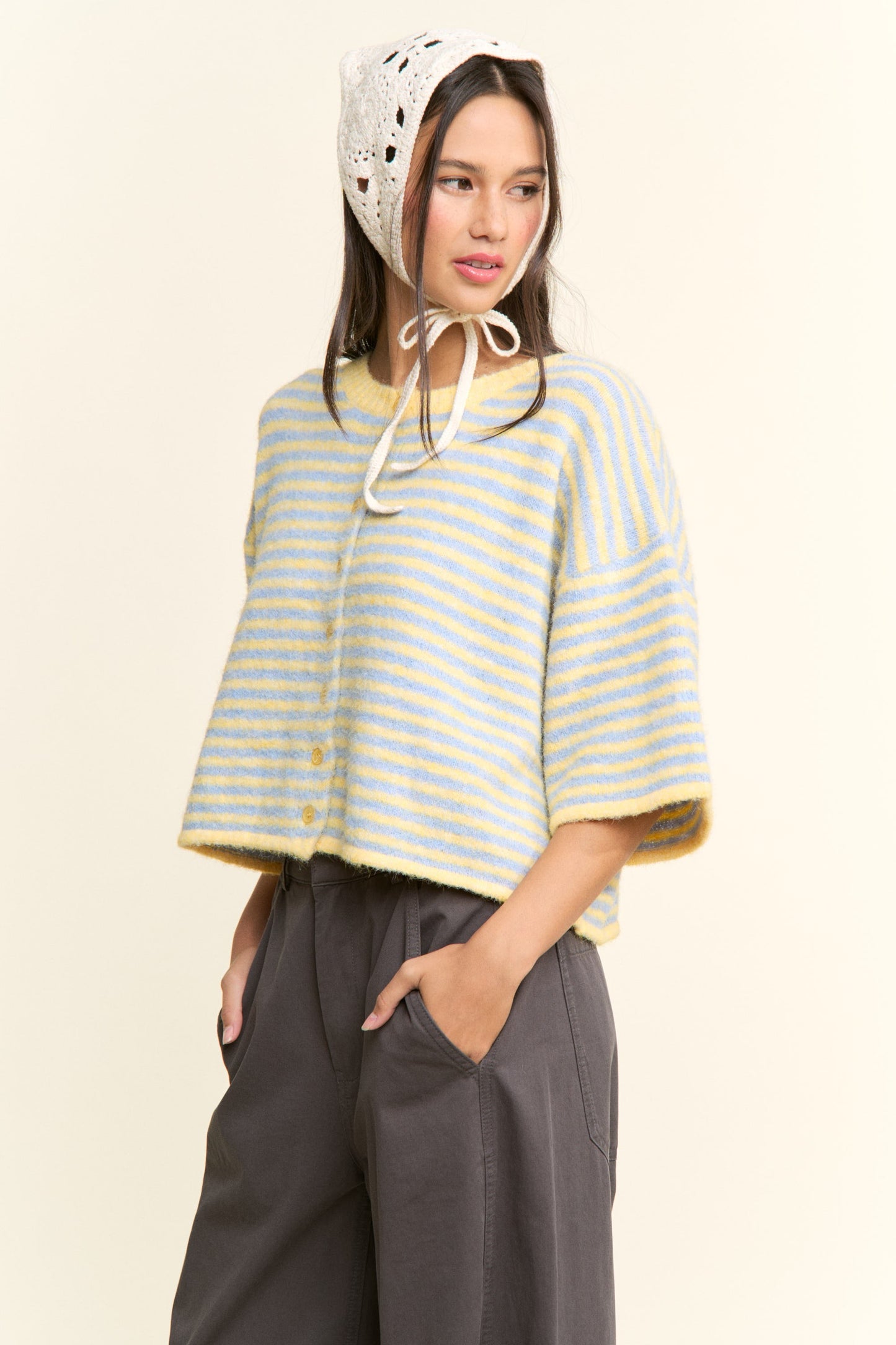 Easy Does It Striped Button Down Cardigan