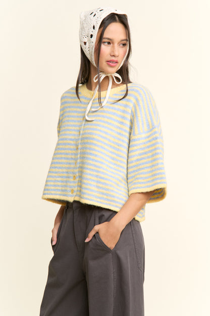 Easy Does It Striped Button Down Cardigan