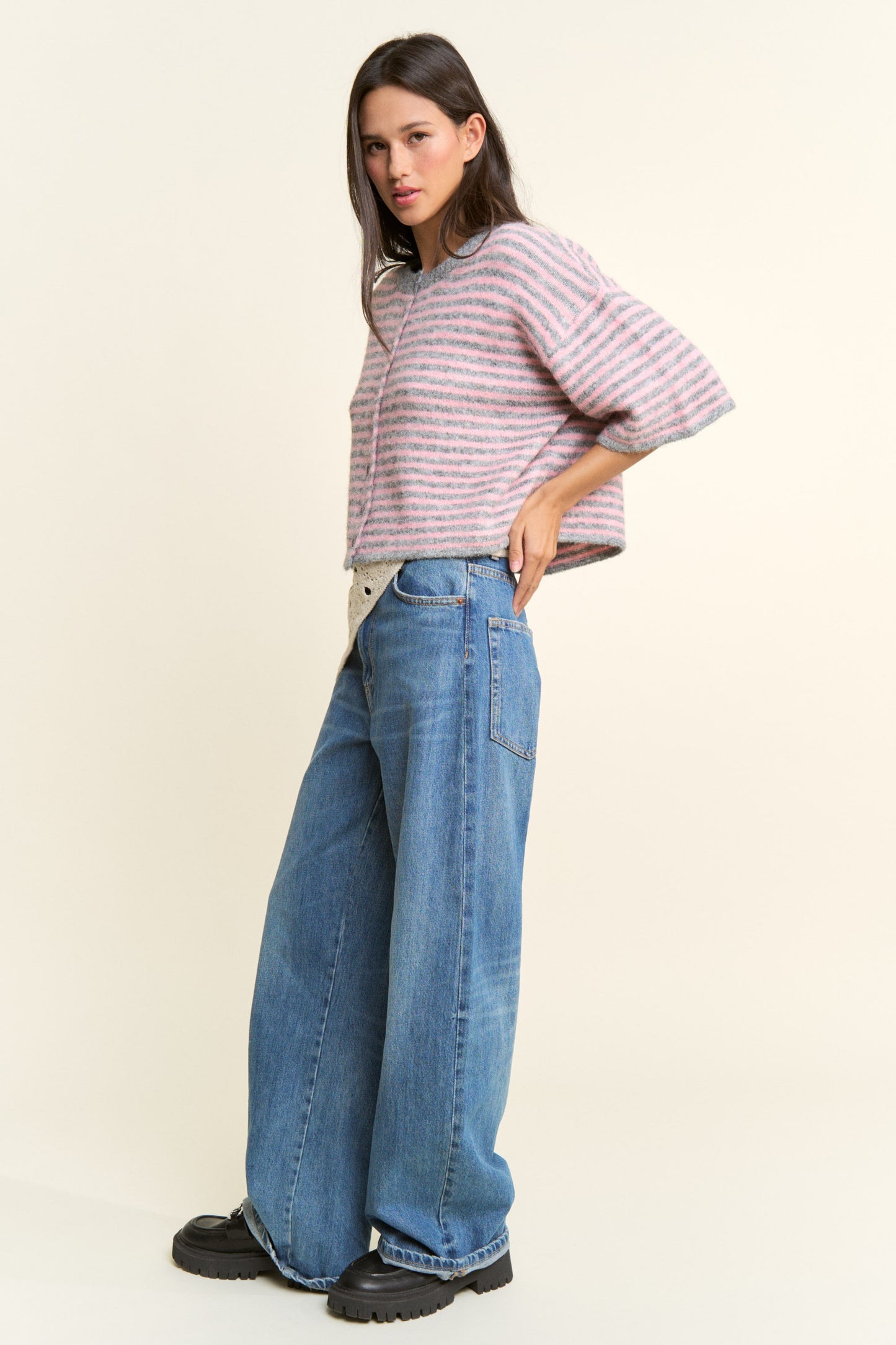 Easy Does It Striped Button Down Cardigan