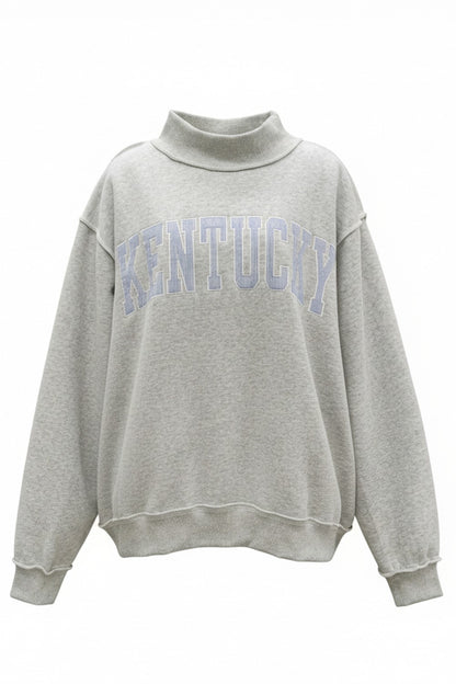 PREORDER: Pinstripe Embroidered Kentucky Mock Neck Sweatshirt (EARLY AUGUST)