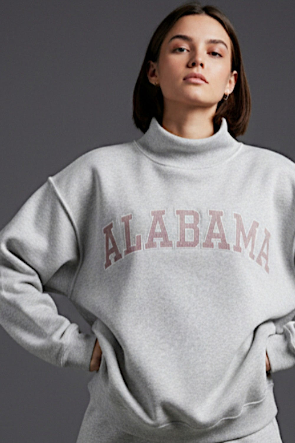 PREORDER: Embroidered Alabama Mock Neck Sweatshirt (EARLY JULY)