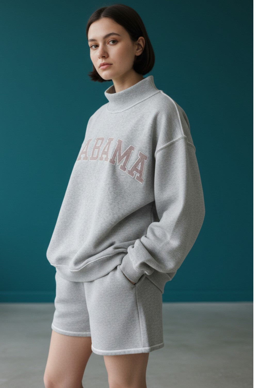 PREORDER: Embroidered Alabama Mock Neck Sweatshirt (EARLY JULY)