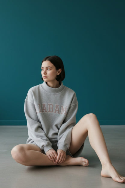 PREORDER: Embroidered Alabama Mock Neck Sweatshirt (EARLY JULY)