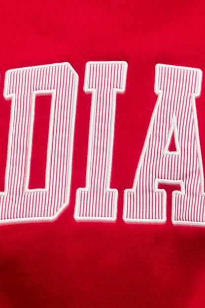 PREORDER: Pinstripe Embroidered Indiana Mock Neck Sweatshirt (LATE JUNE)